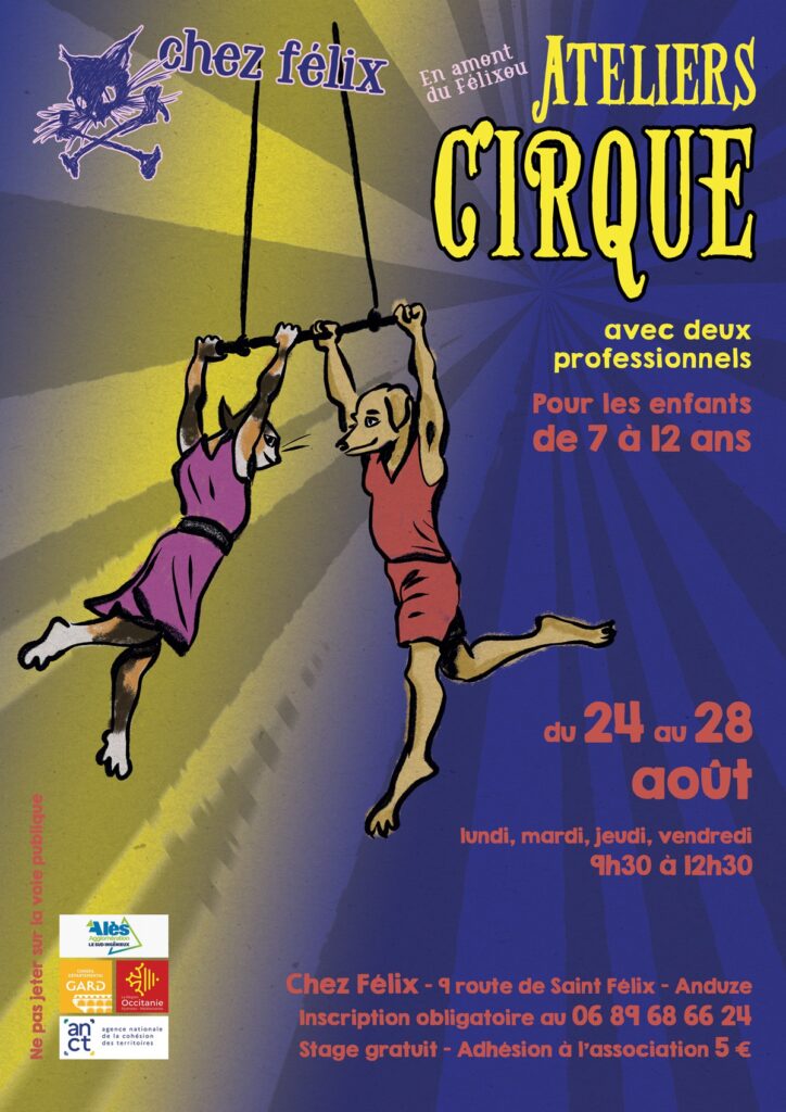 Ateliers de cirque gratuits pour les enfants 2026 — affiche